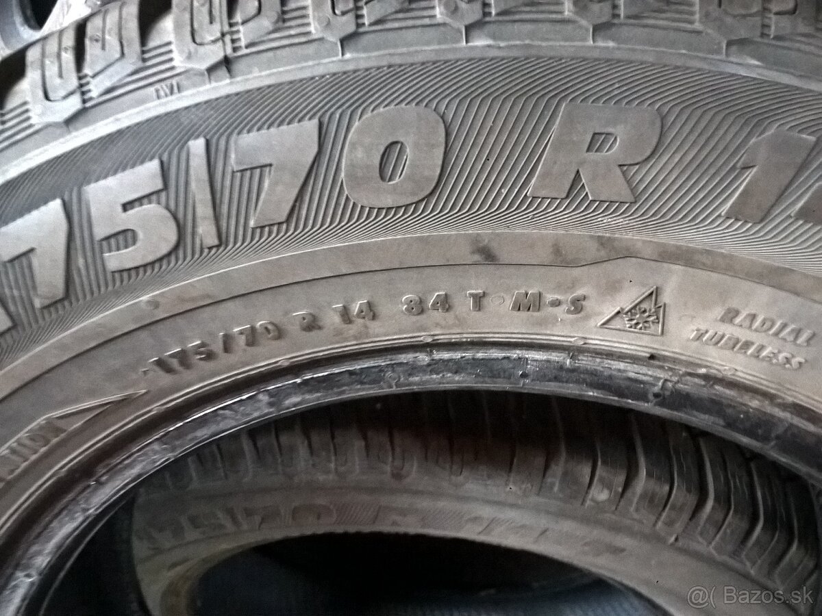 ZIMNÉ 175/70 R14 84T FIRESTONE a SEMPERIT cca7-8 mm 25-€/kus - 17