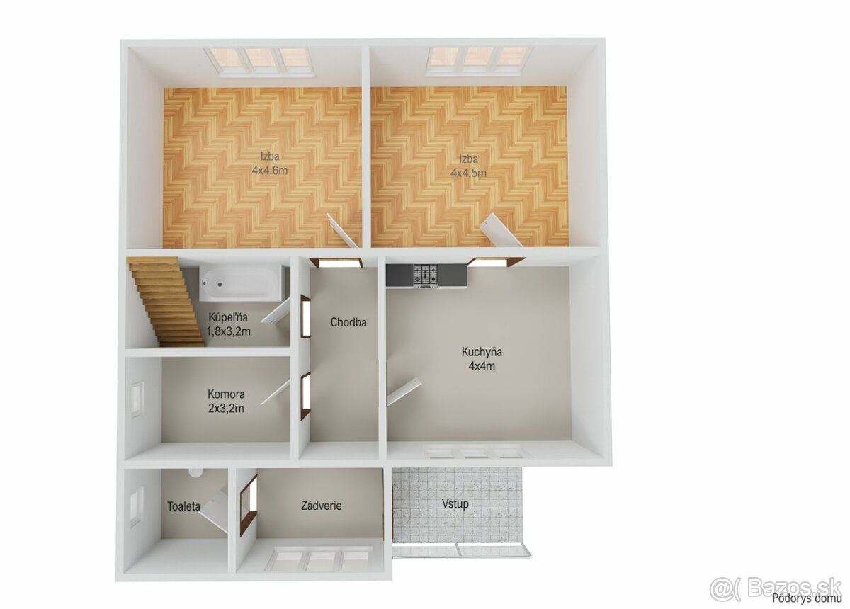 NA PREDAJ: 2-izbový rodinný dom s veľkým pozemkom 805 m² v p - 17