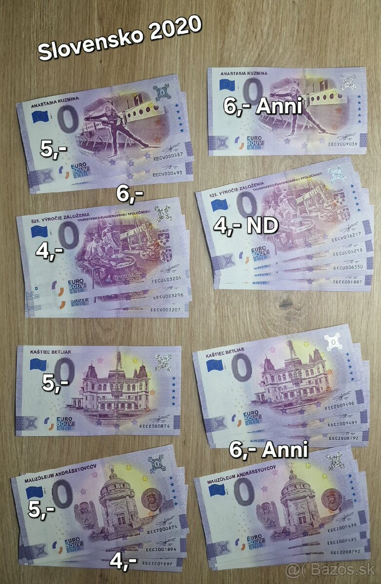 Na predaj - 0 Eurosuvenírové bankovky rôznych štátov sveta. - 17