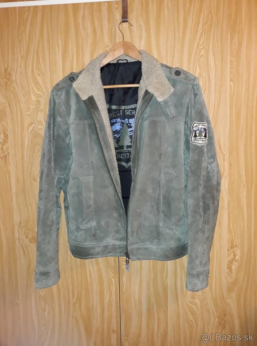 Mustang Kožená bunda zelená na zimu - 17