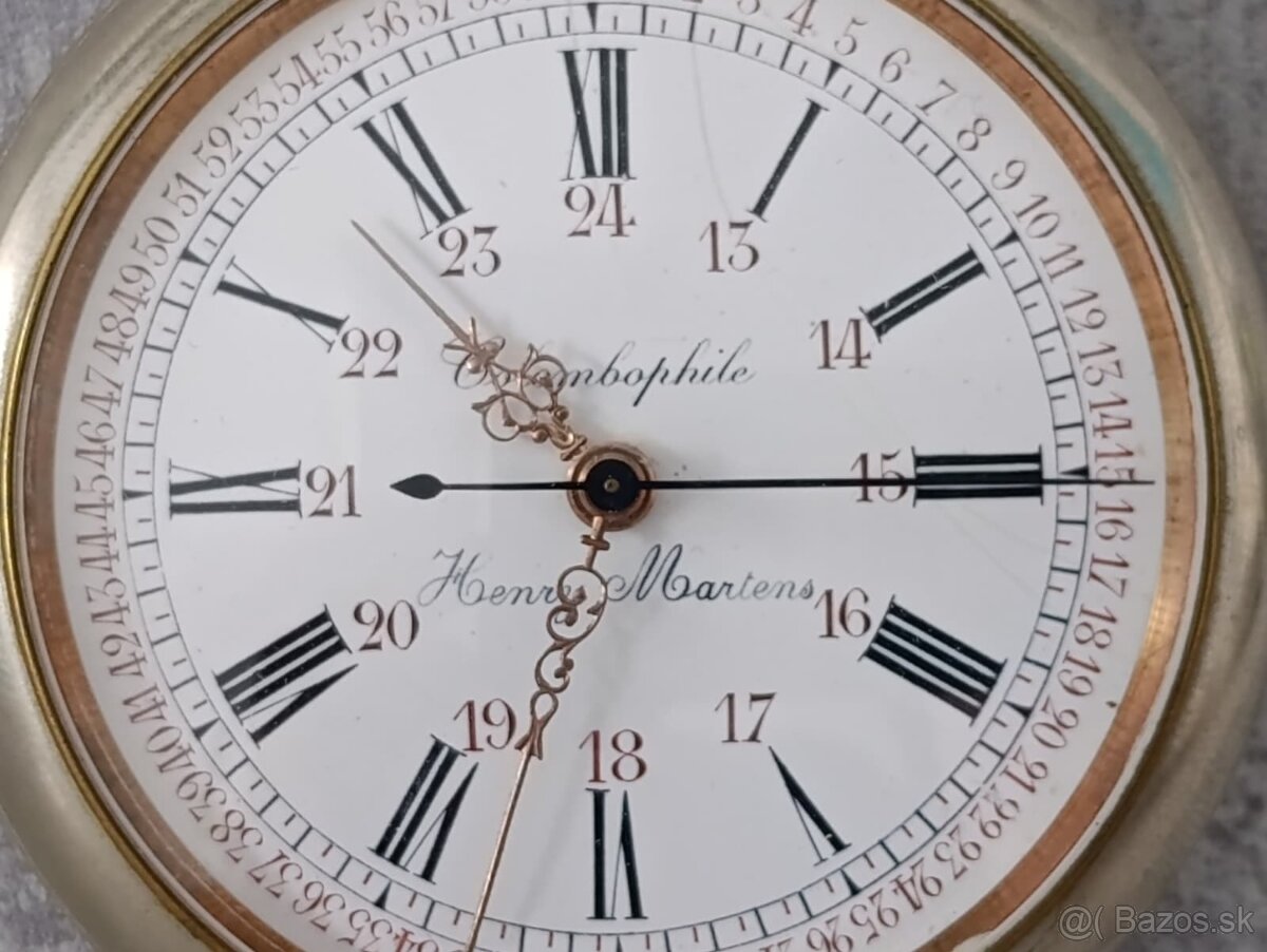 Velmi zajímavé a moc pěkné masivní kapesní hodinky COLOMBOP - 17