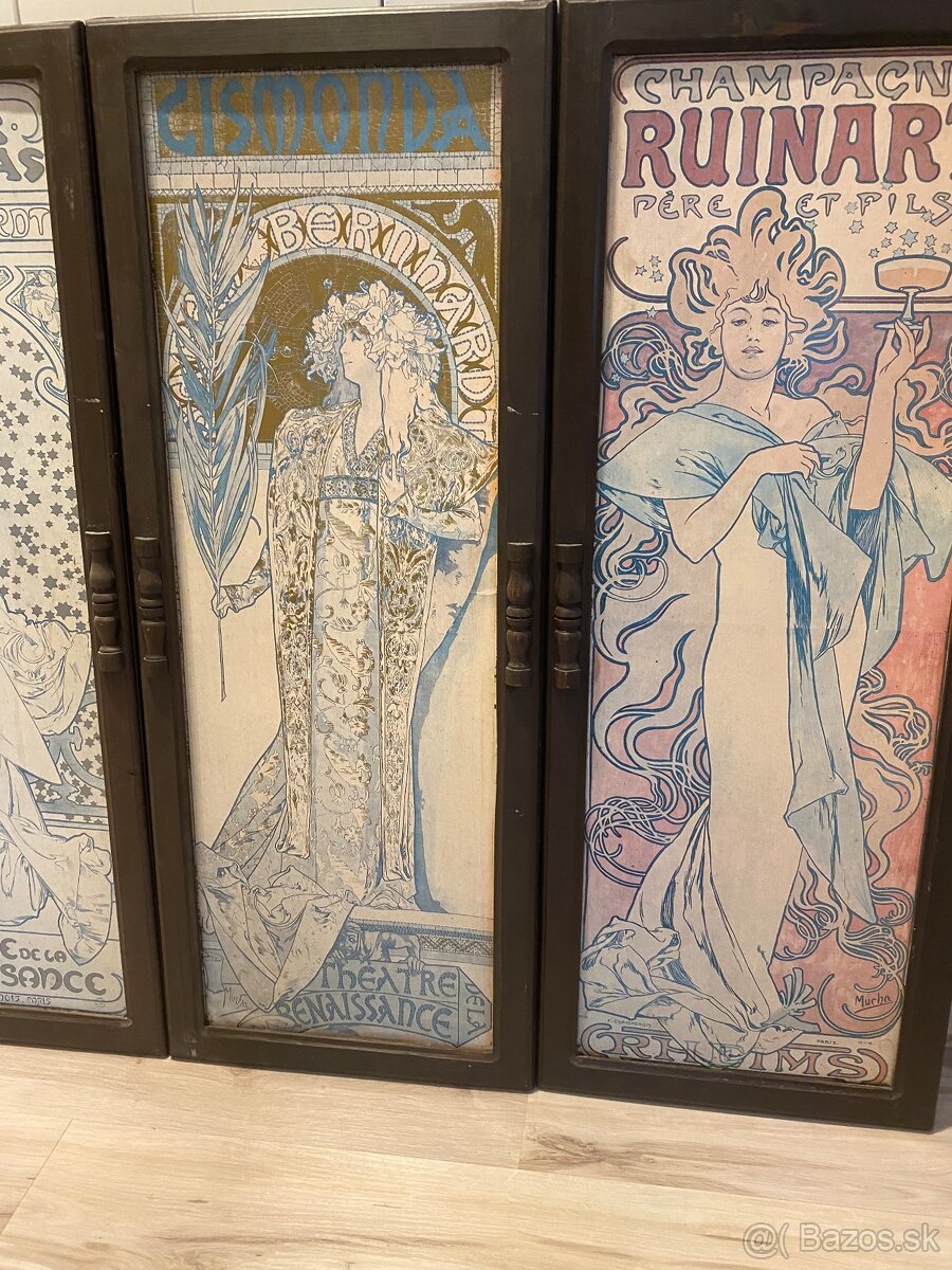 Alfonz Mucha krásne 4 secesné obrazy na stenu - 17