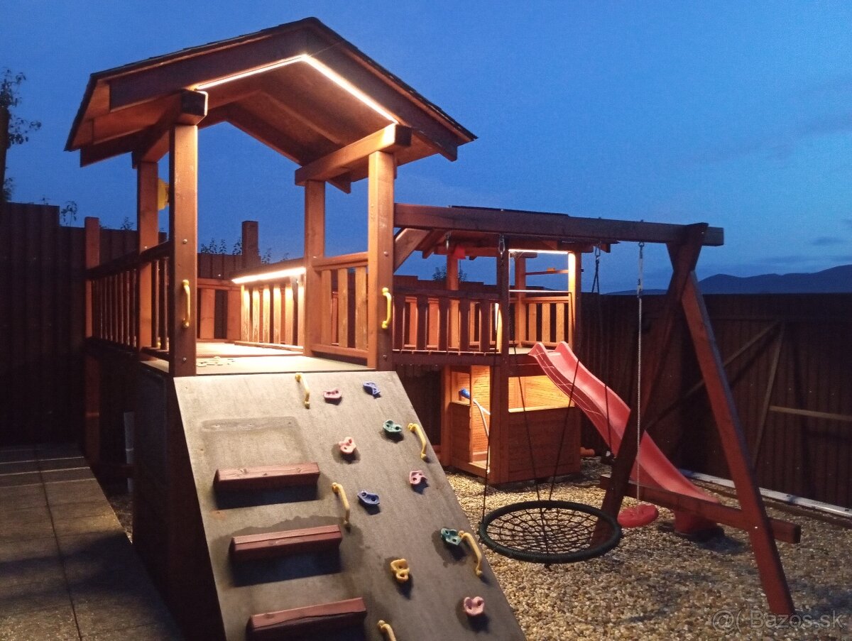 Detské ihrisko hojdačka šmýkačka detské preliezky a domčeky - 17