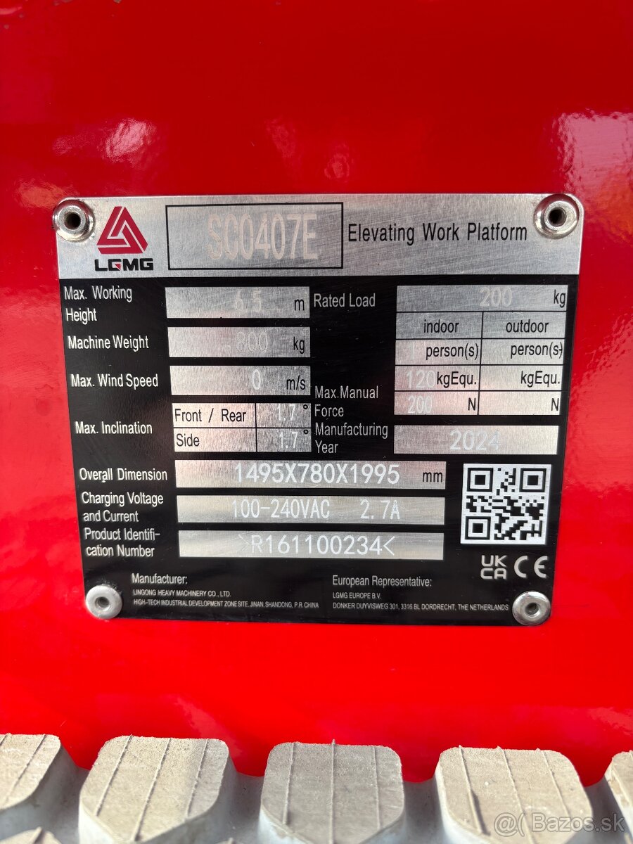 Pracovna plošina nová LGMG SC0407E 6,5m pásova - 17