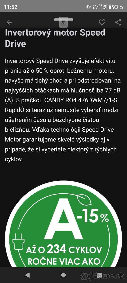 Predám novú smart práčku Candy - 17