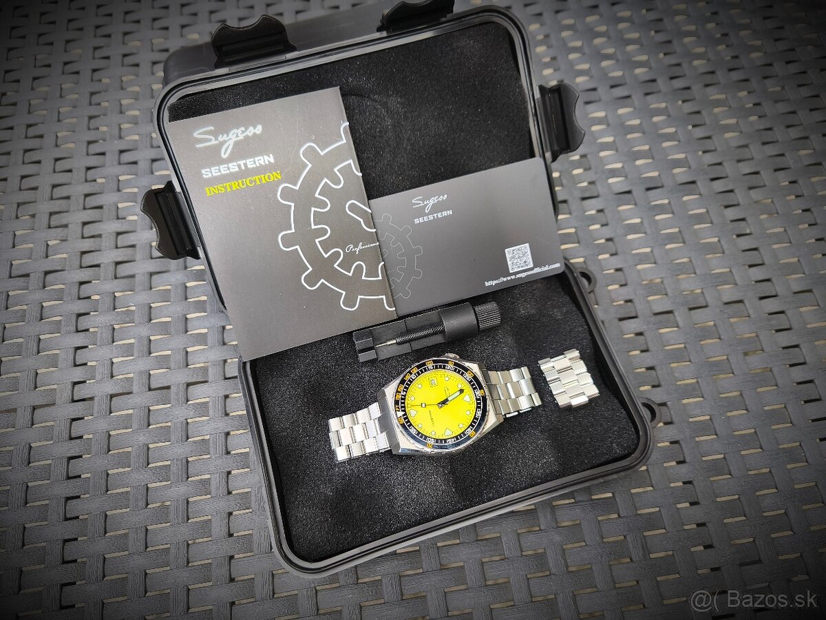 Luxusné pánske diver hodinky - SEESTERN 600T Yellow, Komplet - 17