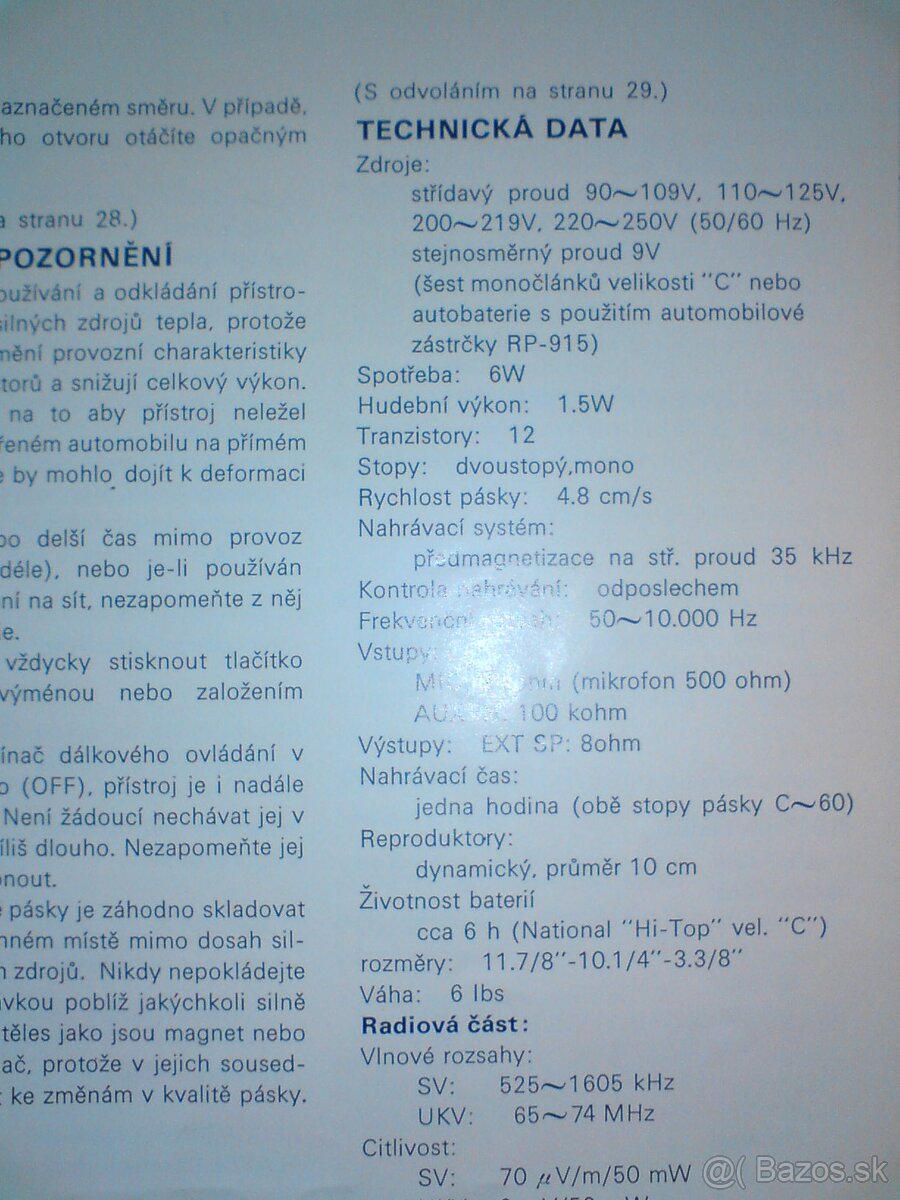 Rádio-magnetofón NATIONAL PANASONIC RQ-434 SD - 17