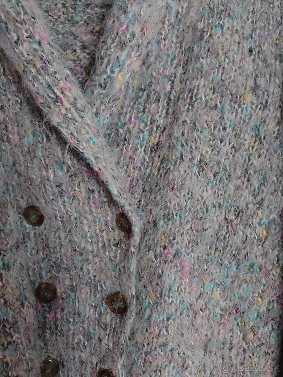 Luxusný kožený kabát v. 42/44 /+ 4 oblečenia zadarmo: modré - 17