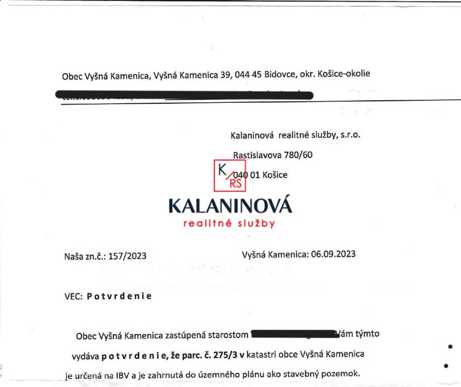 PREDAJ: stavebný pozemok vo Vyšnej Kamenici, Košice - okolie - 17