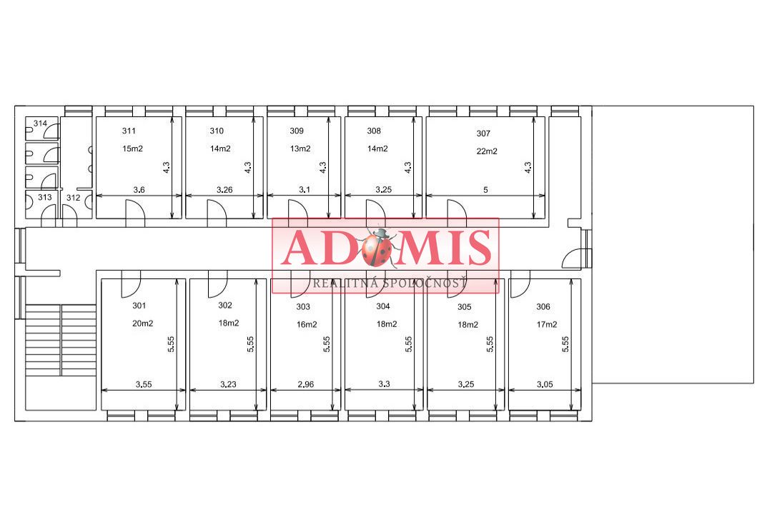 ADOMIS - prenájom kancelárie 22m2,vlastné parkovanie, Magnez - 17