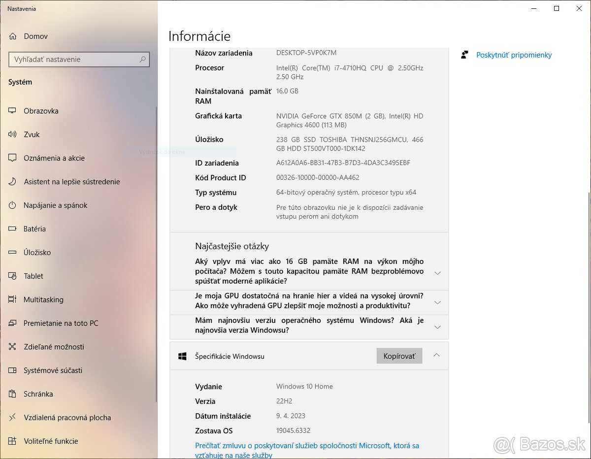 Predám 17,3" Hráčsky notebook MSI GE70-2PE. - 17