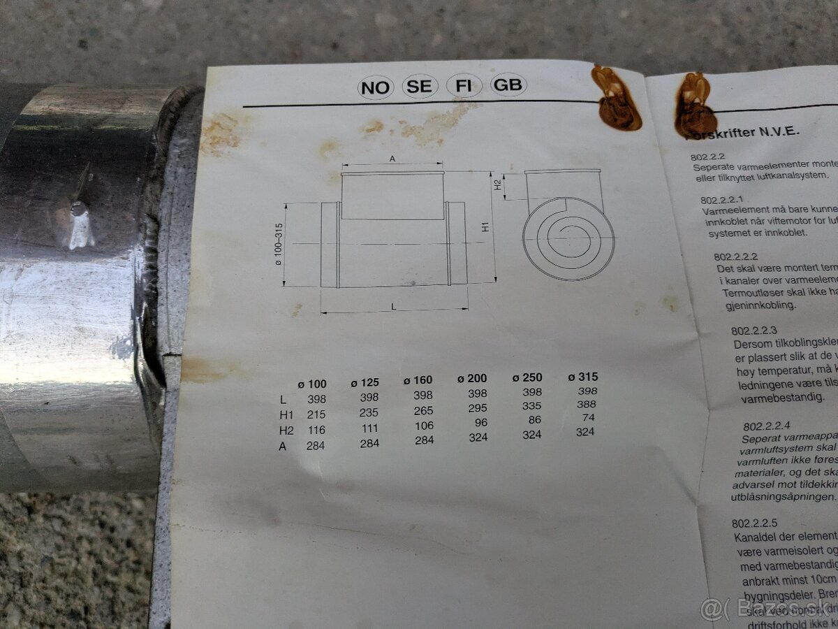 Elektrický kruhový ohrievač vzduchu Pyrox CB 160/1,2 230V - 17