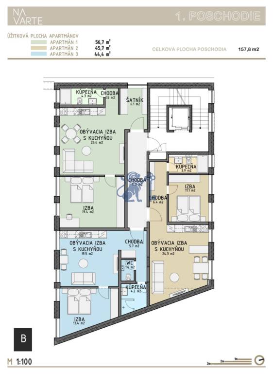 Budova s 8 apartmánmi alebo medicínske centrum, 9 park. mies - 17