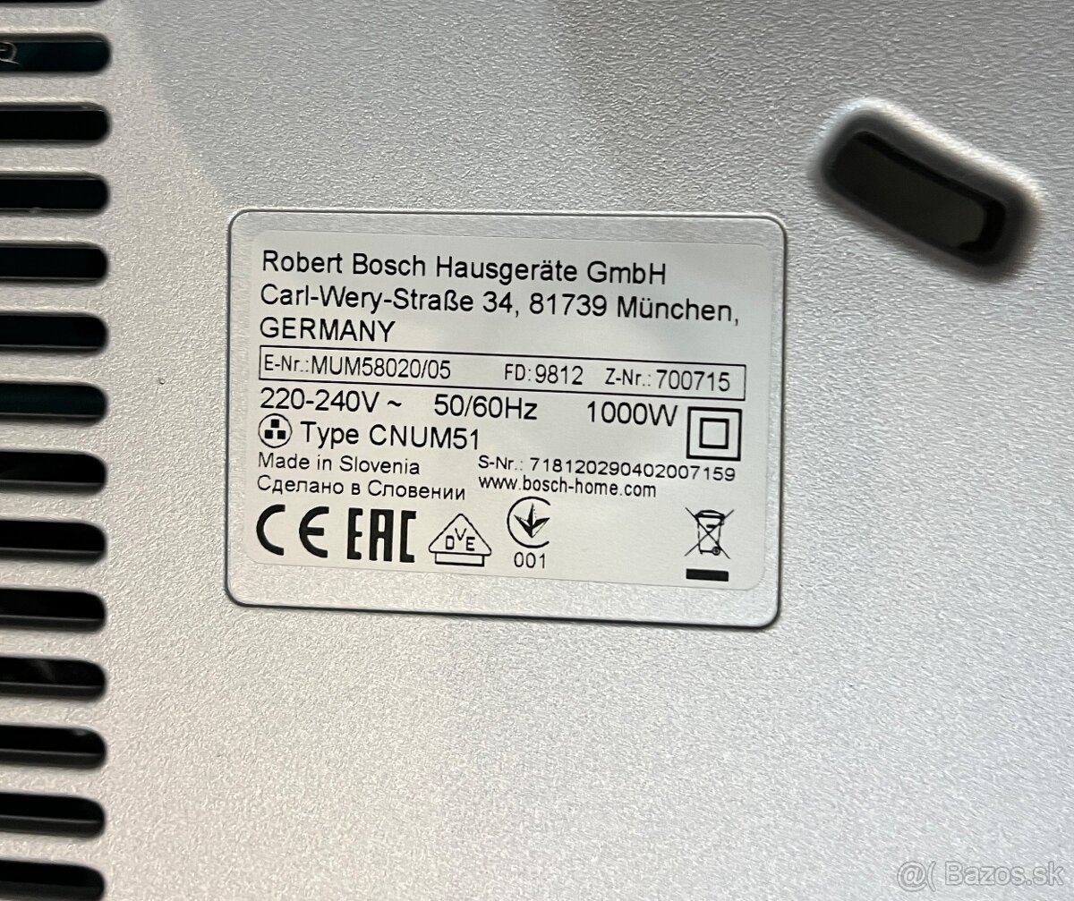 Bosch MUM 58020 1000w kuchynský robot - 17