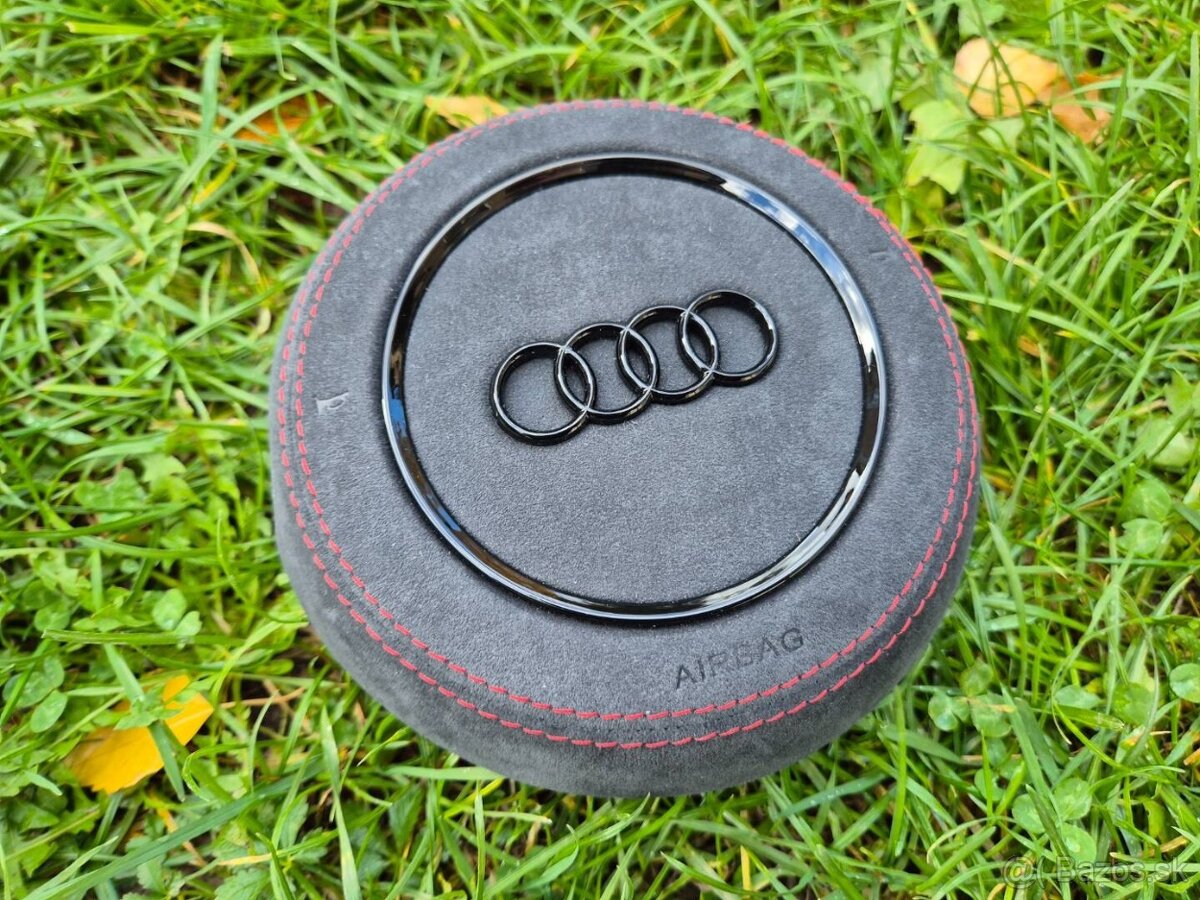 Kryt airbagu puzdro AUDI potiahnutý kožou a čiernym logom - 17