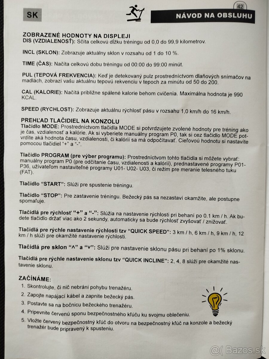 Predám elektrický bežecký pás Trinfit Gara T250 - 17