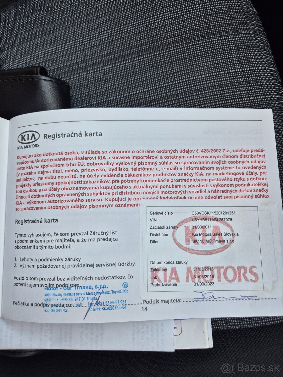 PREDAM Kia Ceed 77Kw benzin 2011 - 17