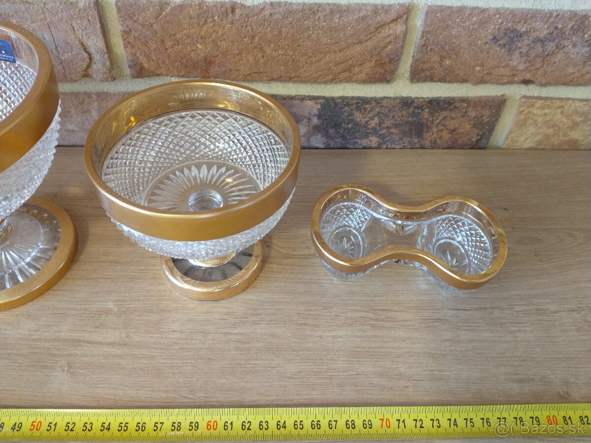 kryštál, sklo, žardiniéra, misa - 17