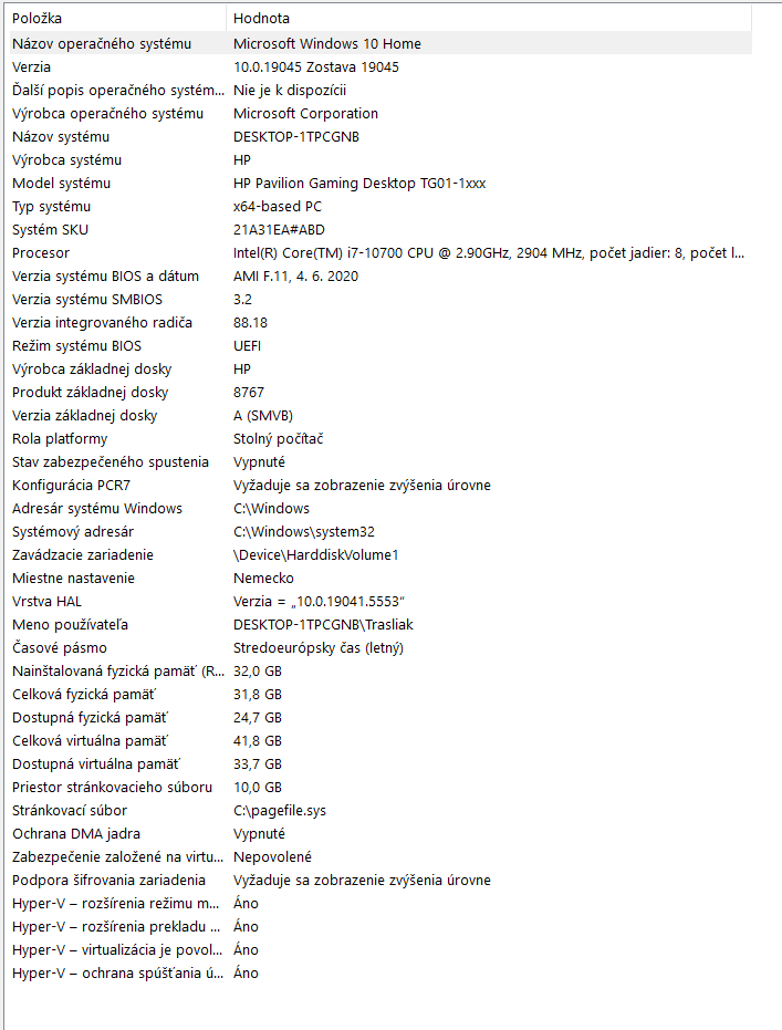 HP i7-10700, RTX 2060 SUPER 8GB, 32 GB RAM + 2× monitor - 17