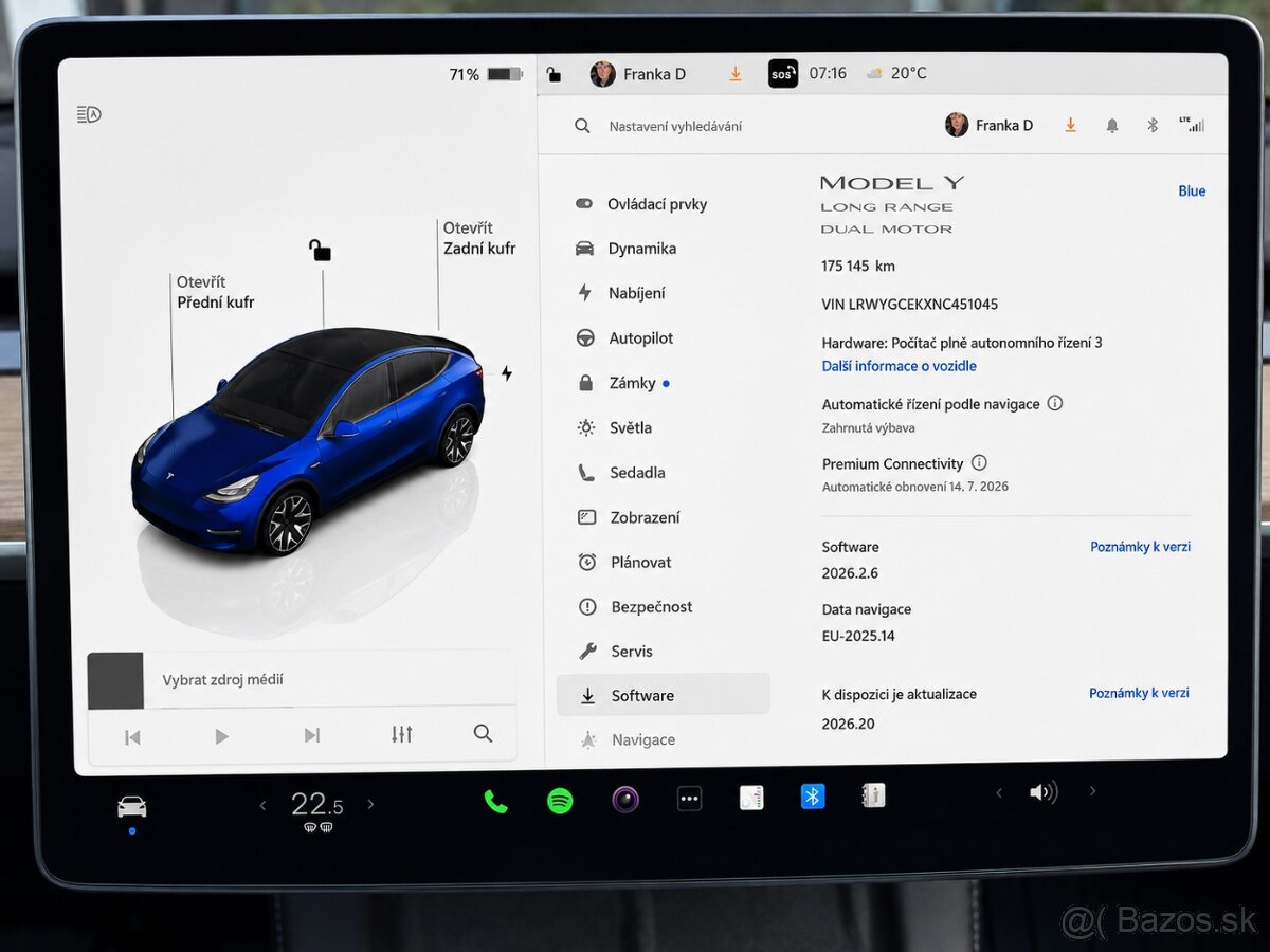 Tesla Model Y 2022 Long Range 378 kW - EAP (Odpočet DPH) - 17