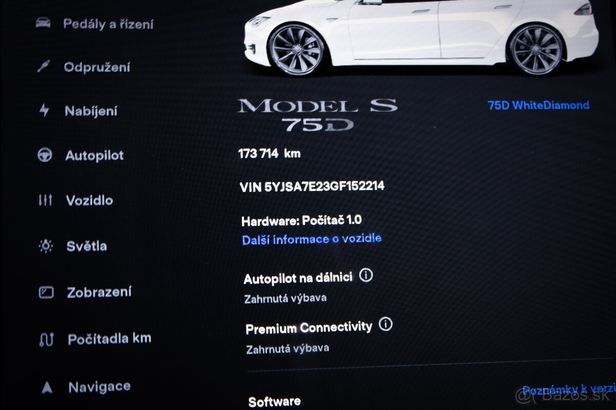 Tesla S 75D Free Supercharging, SOH 92%, Vzduch, Panoráma - 17