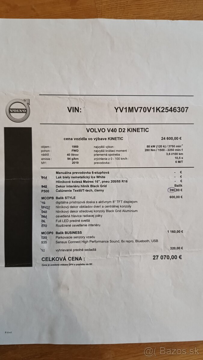 Volvo V40 D2 2.0L 120k Volvo V40 88kW M6 - 17