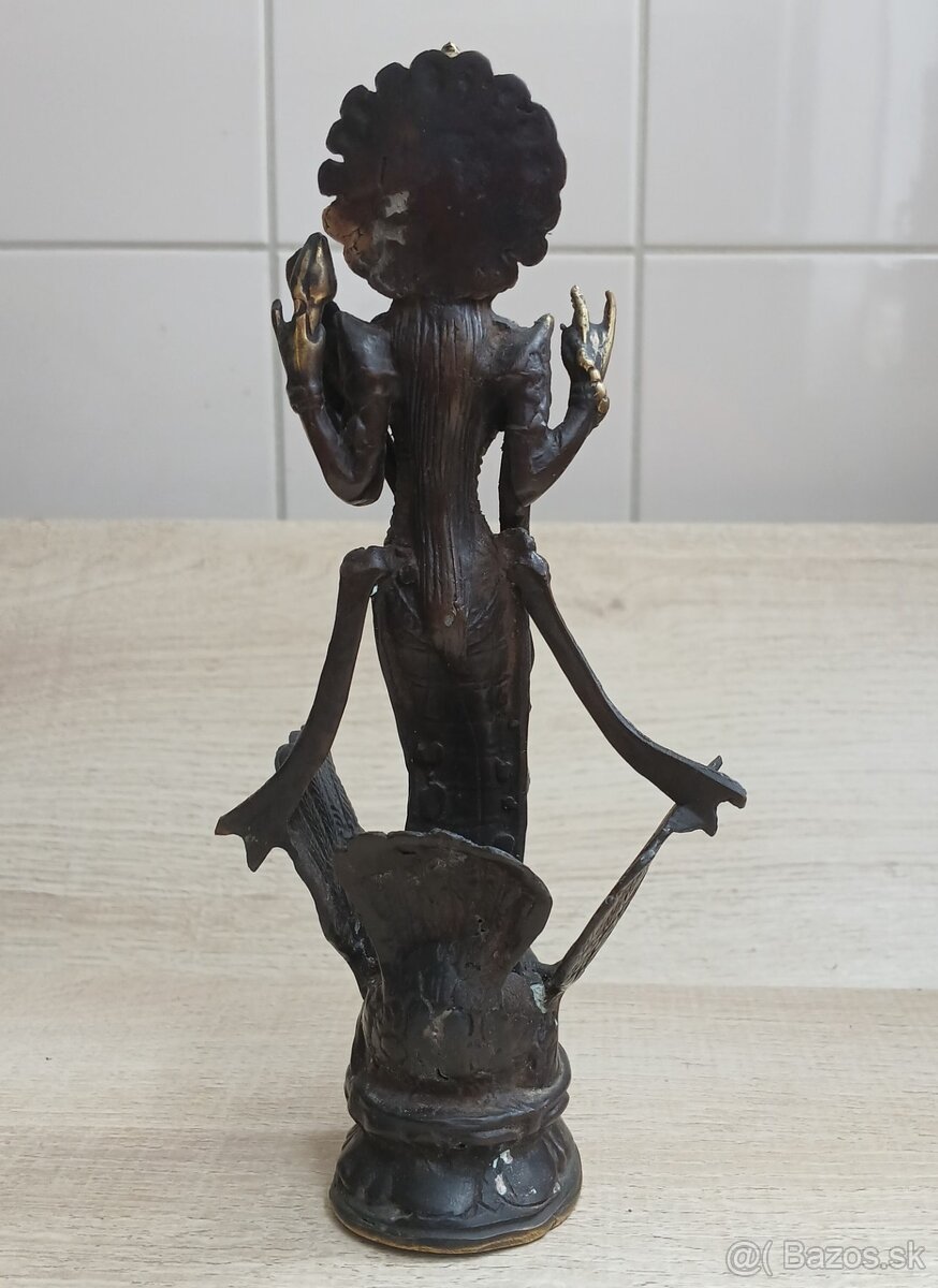 Ručne vyrobená sada troch bronzových Hindských božstiev - 17