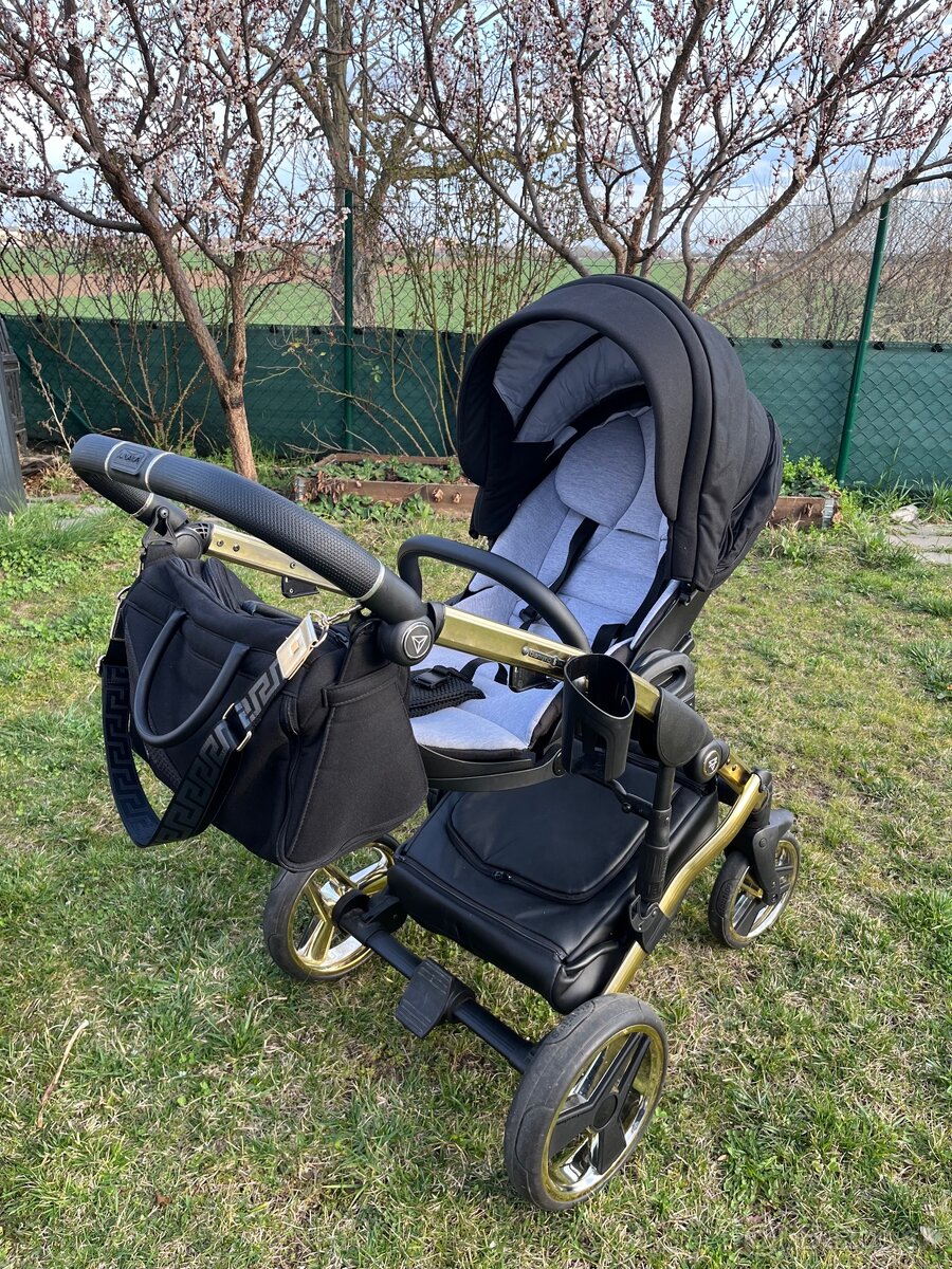 Kočík JUNAMA Exclusive + zadarmo koženný fusak s rukavicami - 17