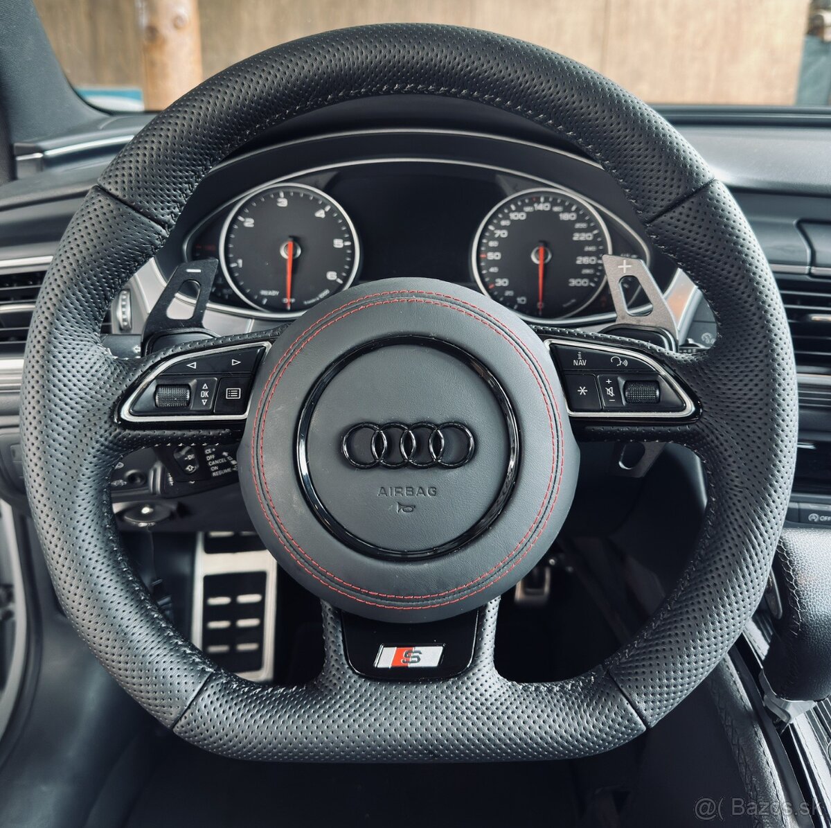 VOLANT AUDI KOŽENÝ PERFOROVANY CIERNE SITIE ZKOSENY - 17