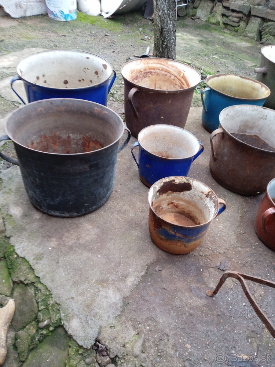 Liatinové hrnce smalt vedra - 17