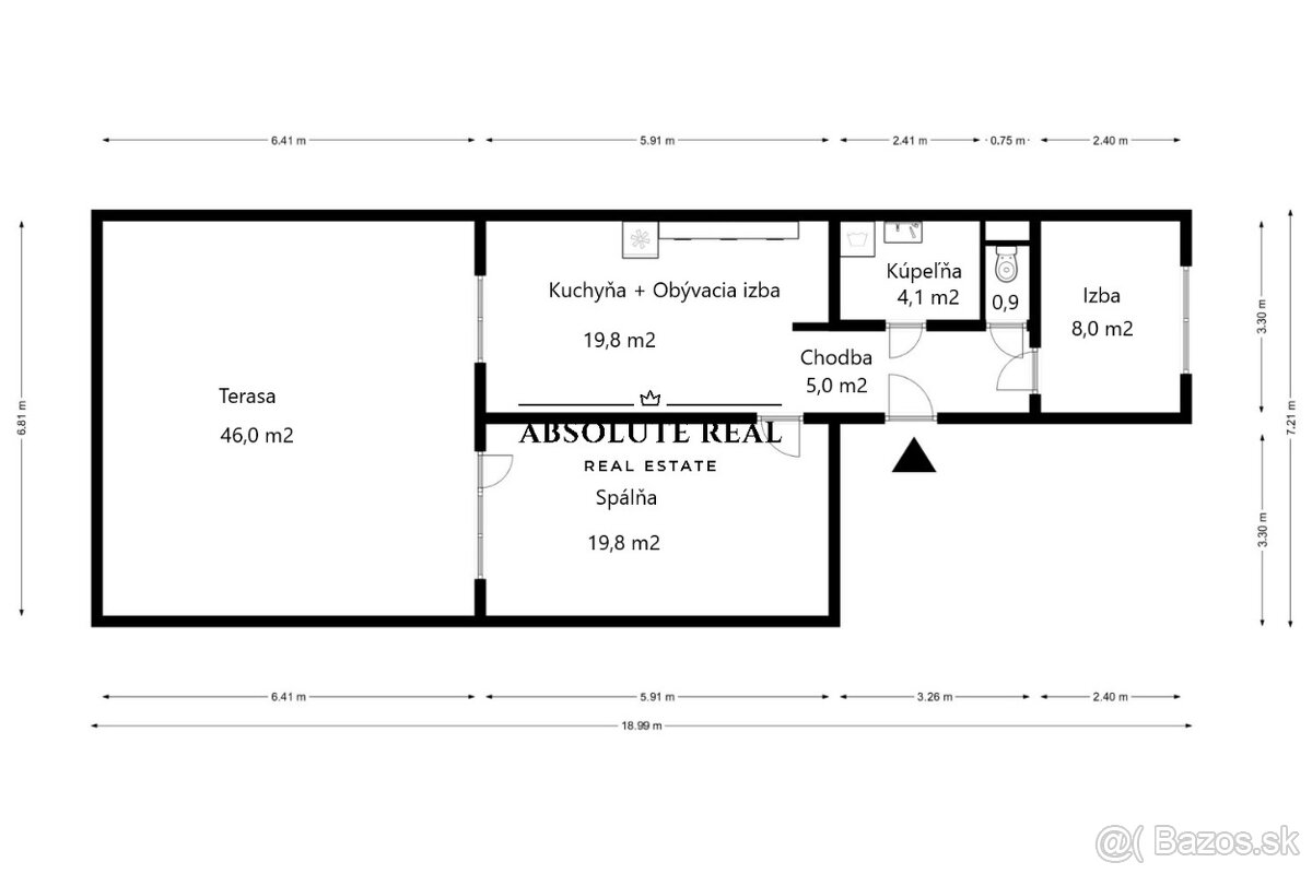 ABSOLUTE REAL /3i byt v Ružinove,Astrová ul.60m2,terasa 46m2 - 17