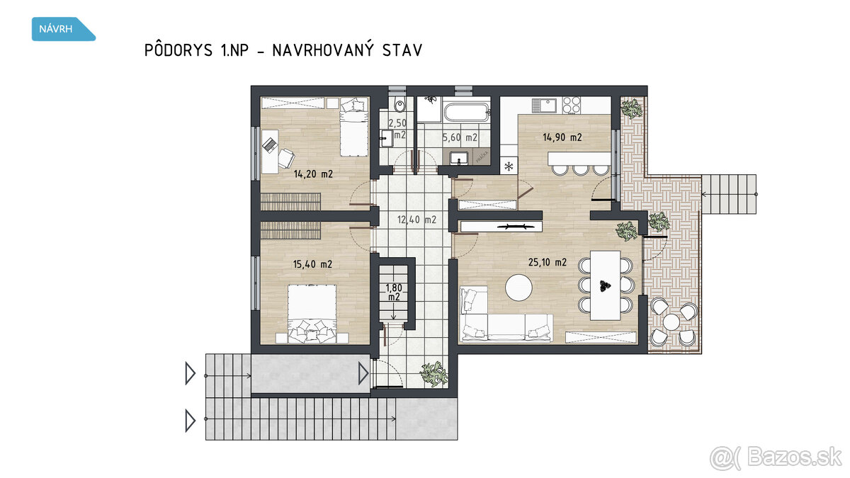 Veľký RD: 6 izieb, 2 kuchyne, 2 kúpelne, pivnica, garáž, 100 - 17
