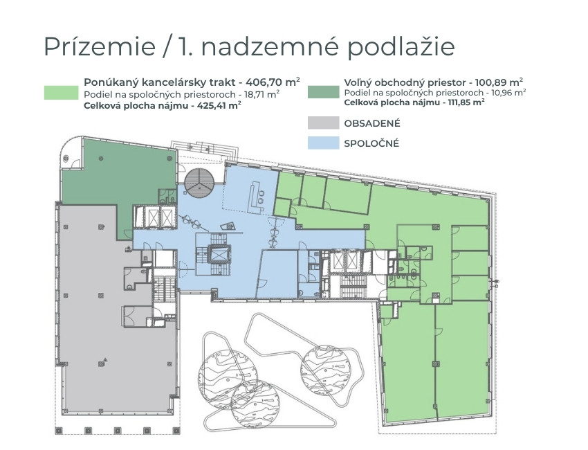 Prenájom samostatného kancelárskeho traktu 407 m² pri nábrež - 17
