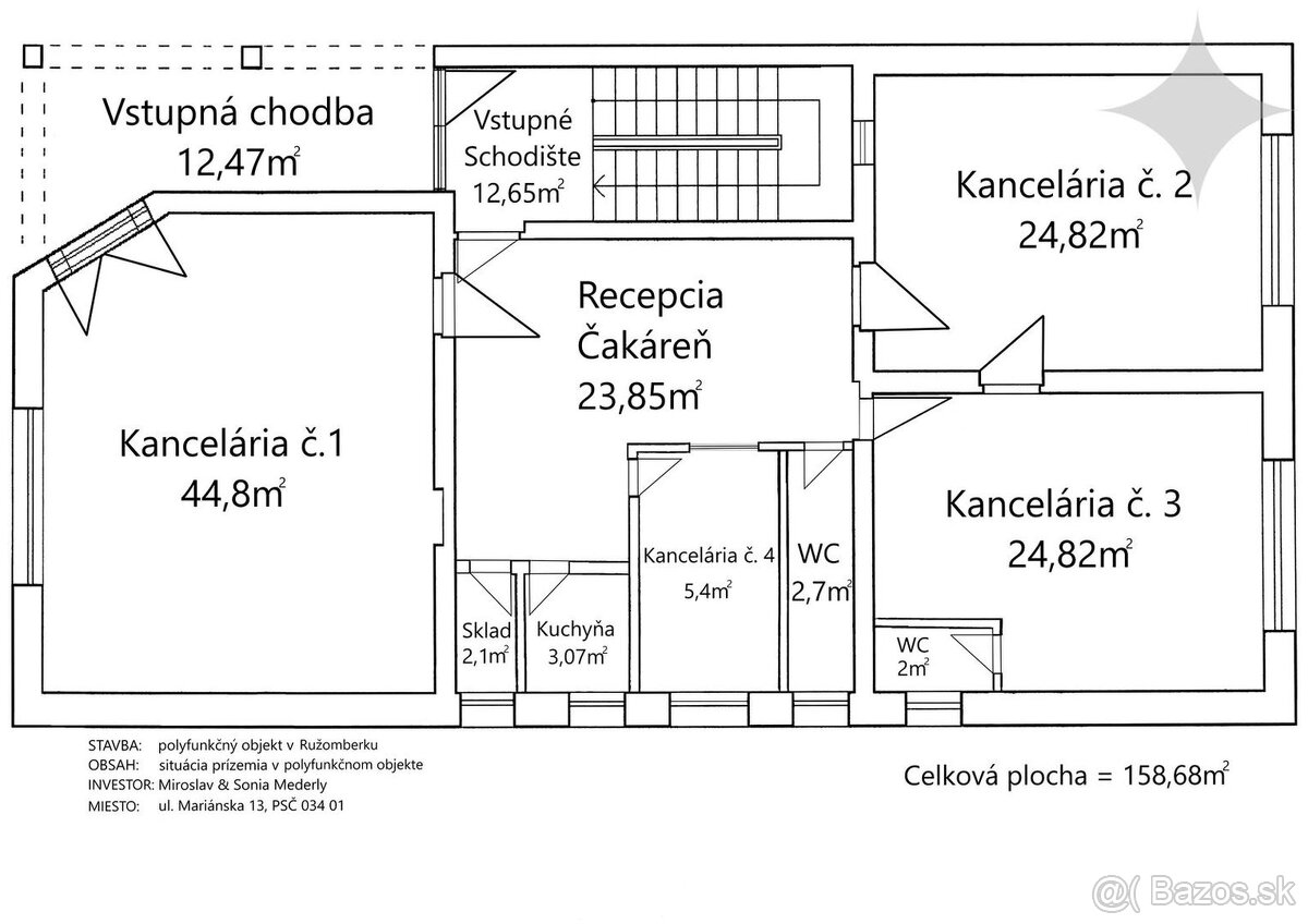 PRENÁJOM Luxusné obchodné, kancelárske priestory 158,68 m2 R - 17