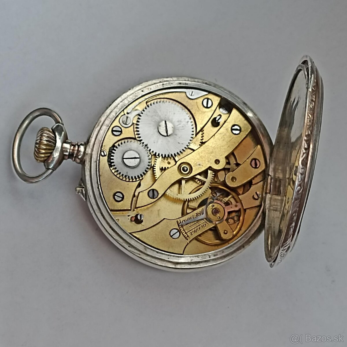 Starožitné pánské stříbrné zdobné kapesní tzv. štýrské hodin - 17
