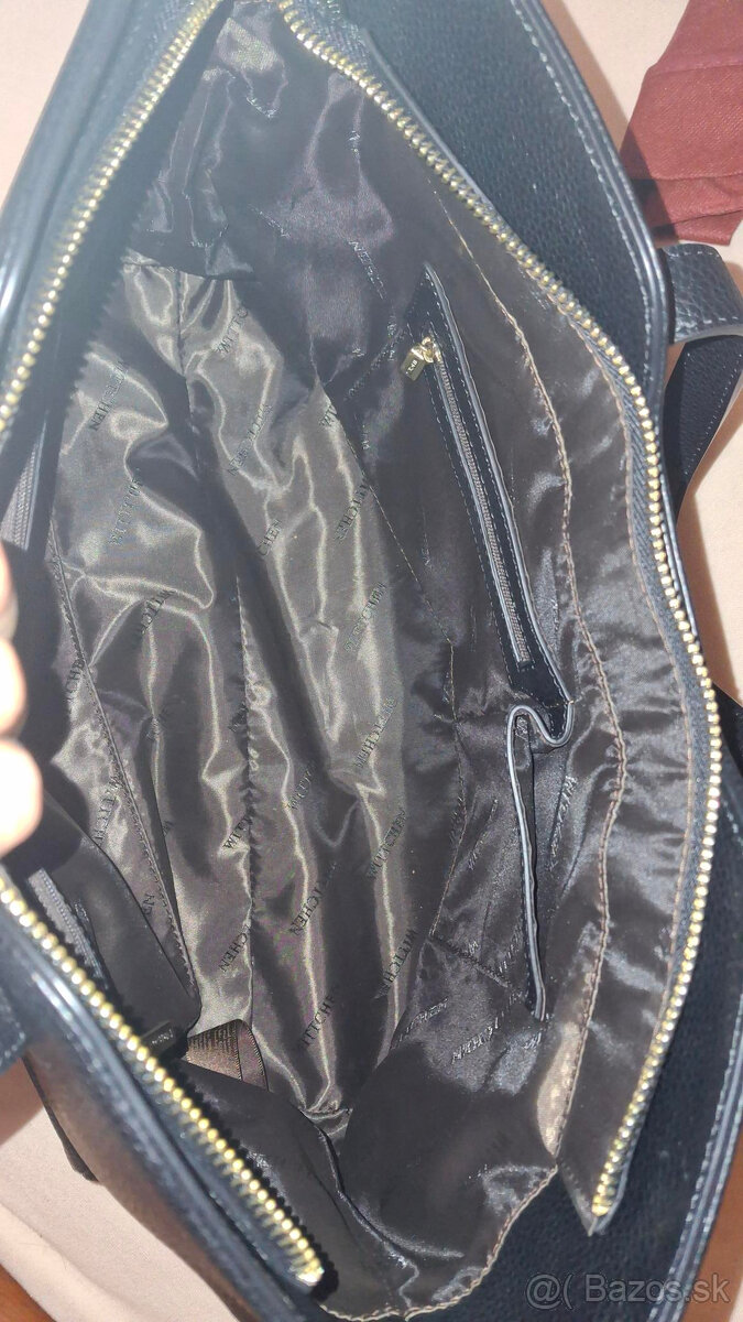 čierna minimalistická kožená kabelka - nová - 17