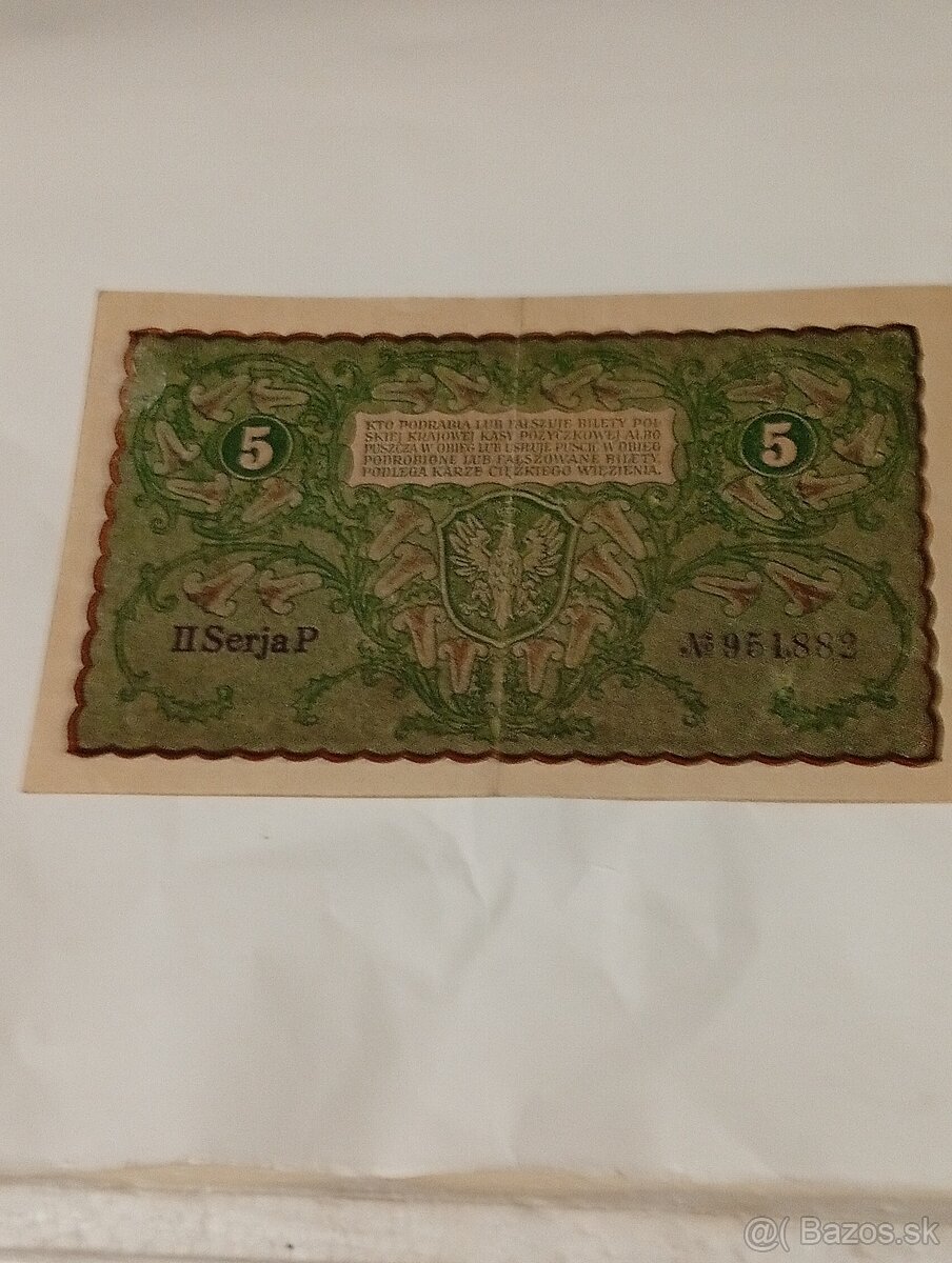 Predám vzacne Poľske Marky 1919 - 17