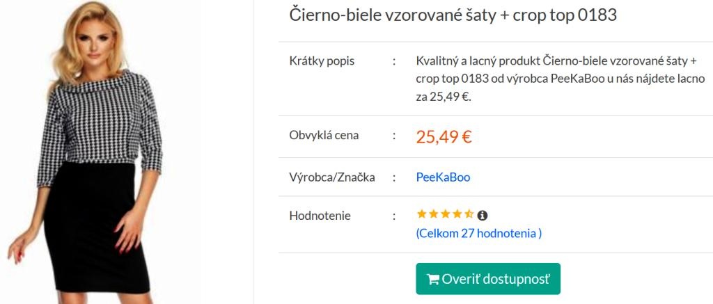 PeeKaBoo Čierno-biele vzorované šaty + crop top - 17