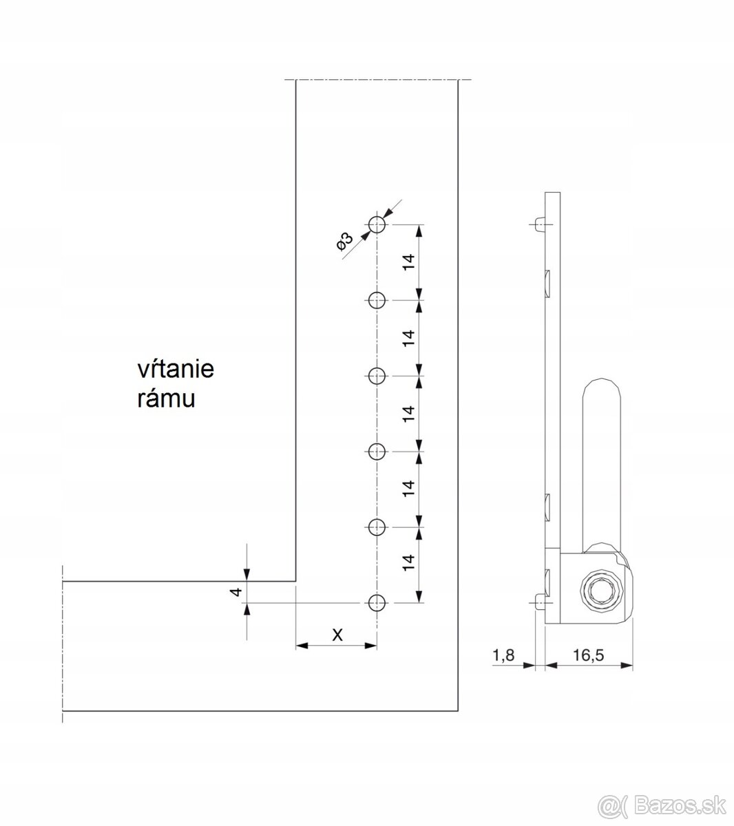 Kovanie MACO - horné a dolné závesy ( pánty ) - 17