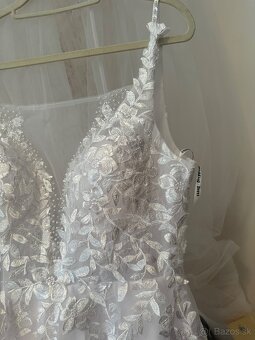 Krasne nové nenosené svadobné biele šaty na ramienka, 36 - 17