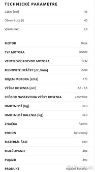Benzínová kosačka Patriot LM 51 SP - 17