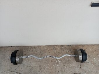 Pochromovaná EZ-činka a Rovná 180cm INSPORTLINE  30kg - NOVÁ - 17