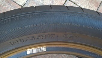 LETNÉ 215/55 R17 BRIDGESTONE 2018a19 FULDA 2021 OD 15€/kus - - 17