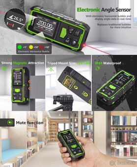 Super Smart BlueTooth jedno/dvoj Laserové Merače Vodováhy... - 17