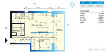 2 izb. luxusný byt na prenájom, Žižková, KE - 17