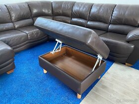 Luxusný kožený gauč s taburetom prestížnej značky pohjanmaan - 17
