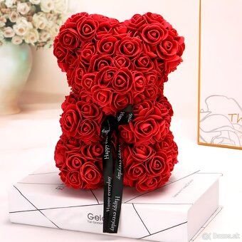 Macko z ruží 40 a 25 cm - všetky farby - ihneď k odberu - 17