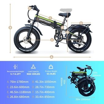 Skladací mestský ebike 20x4.0",2000W,25Ah,55km/h,80km - 17