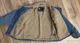 Oteplená Riflová bundička s kožúškom - 17