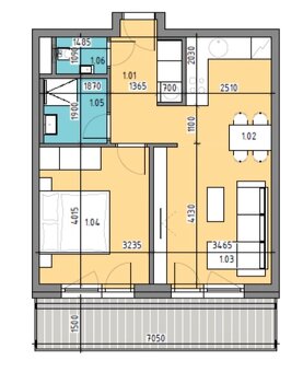 PRENÁJOM - 2 izb. byt, s parkovaním, 62 m2, novostavba Bory - 17